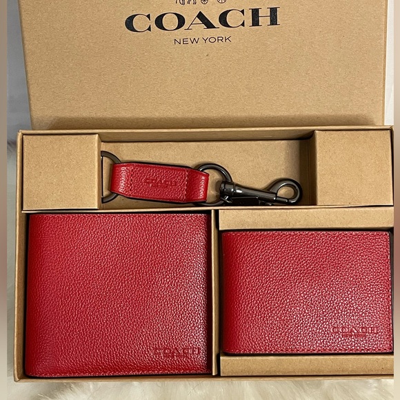 NWT Coach Boxed 3 in 1 Wallet Gift Set bold red - Picture 6 of 10